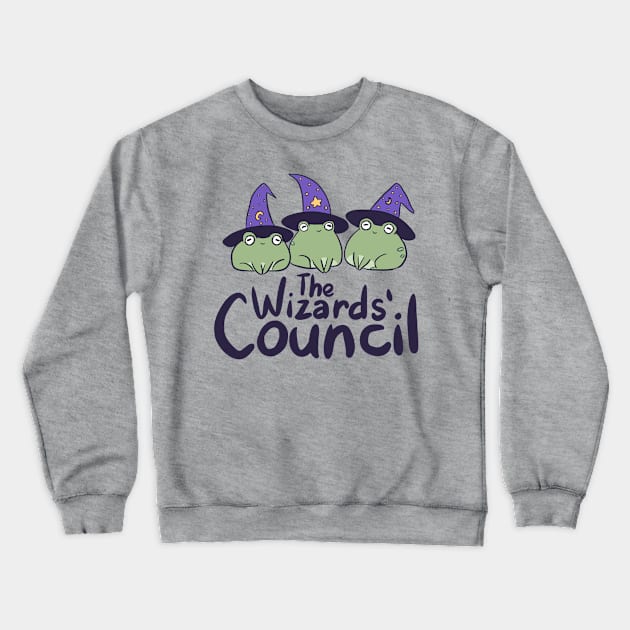 The wizards council a cute wizard frogs wearing a magic hats Crewneck Sweatshirt by Yarafantasyart